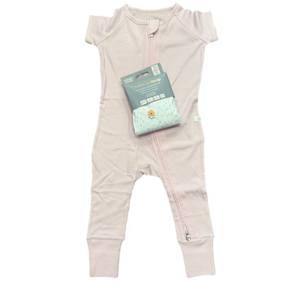Loulou Lollipop S/S Waffle Knit Sleeper (Descriptors) Pink 18-24 Months